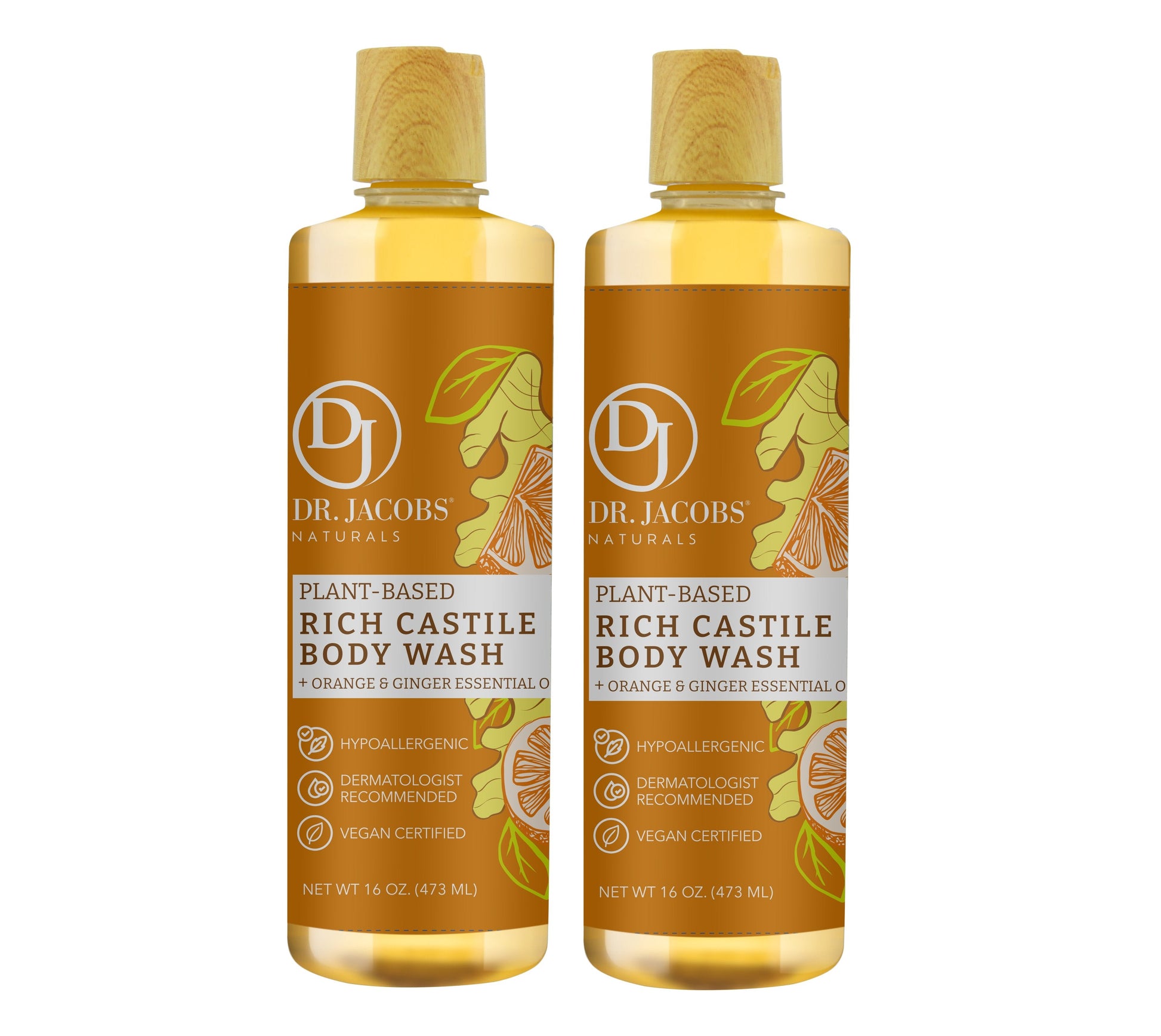 Dr. Jacobs Naturals, Orange & Ginger Castile Body Wash