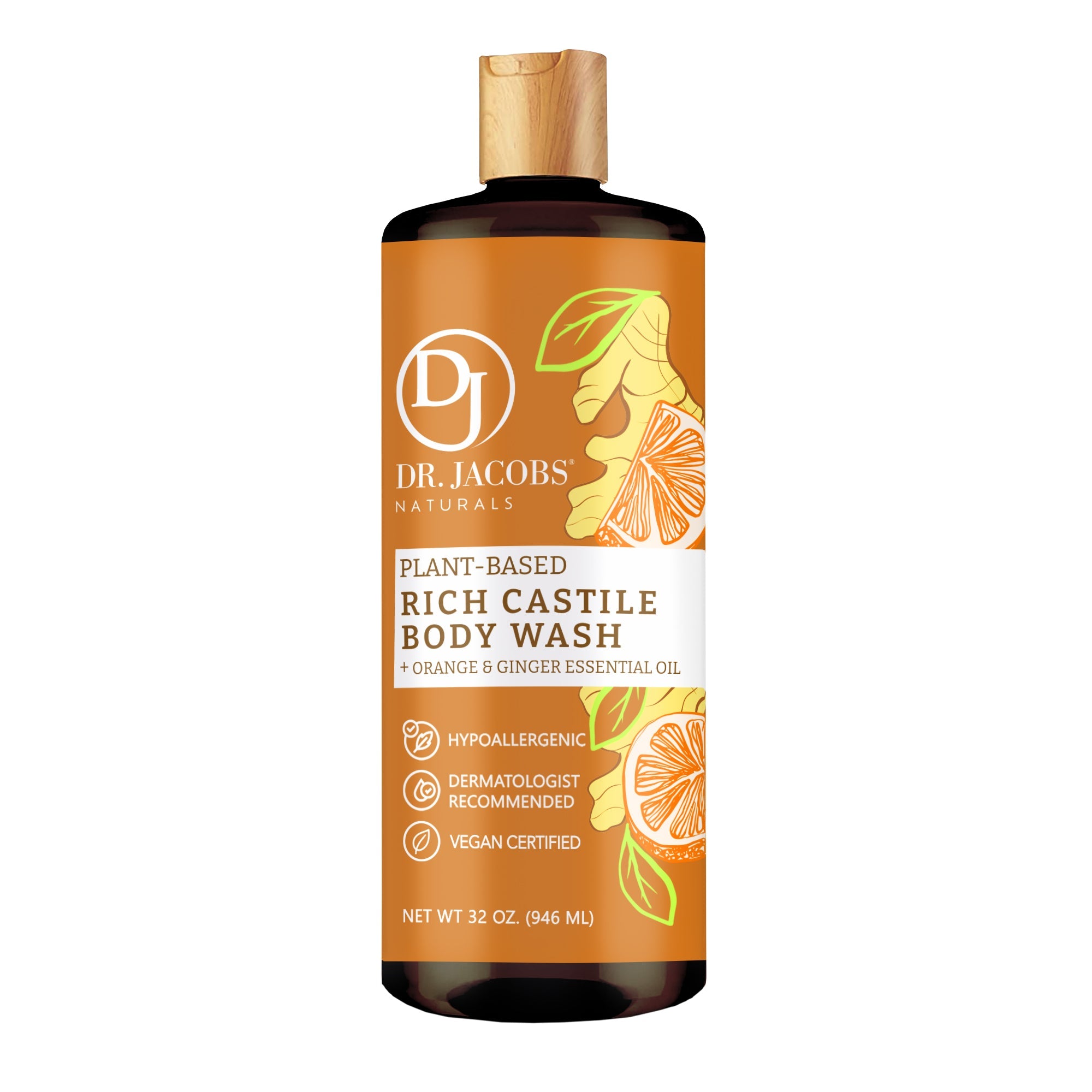 Dr. Jacobs Naturals, Orange & Ginger Castile Body Wash