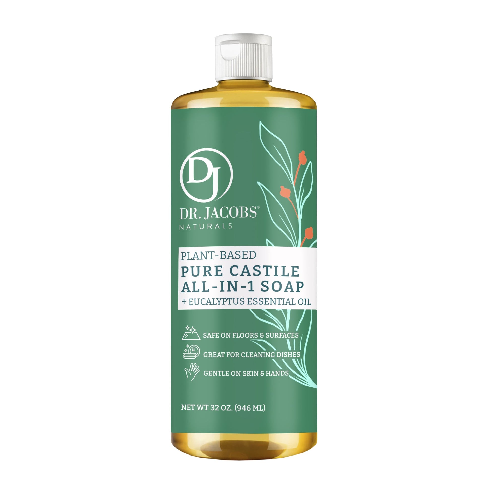 Dr. Jacobs Naturals, Eucalyptus All in 1 Castile Soap - Thin Formula 32oz