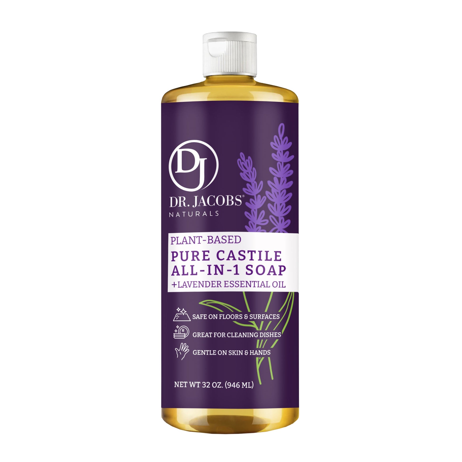 Dr. Jacobs Naturals, Lavender All in 1 Castile Soap - Thin Formula 32 oz