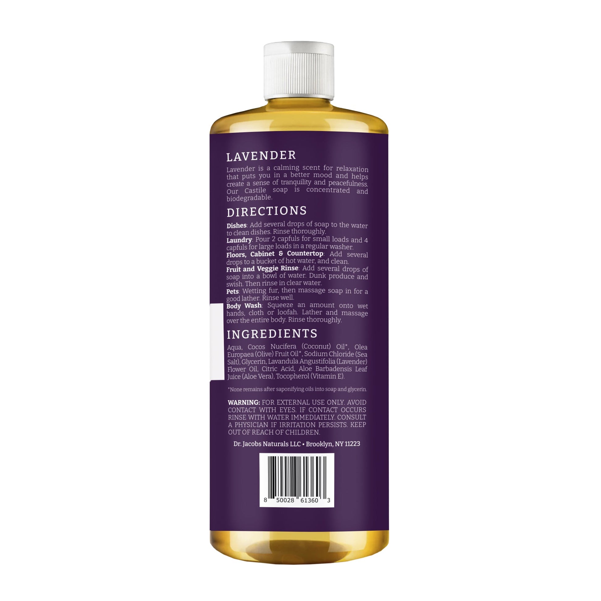 Dr. Jacobs Naturals, Lavender All in 1 Castile Soap - Thin Formula 32 oz