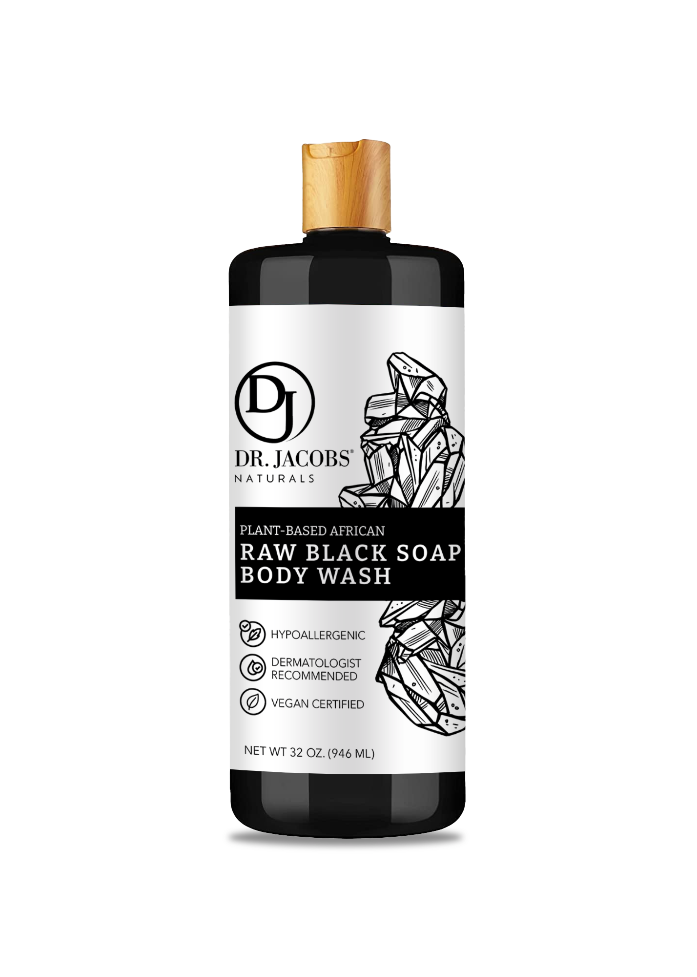 Dr. Jacobs Naturals Raw Black Soap 32oz