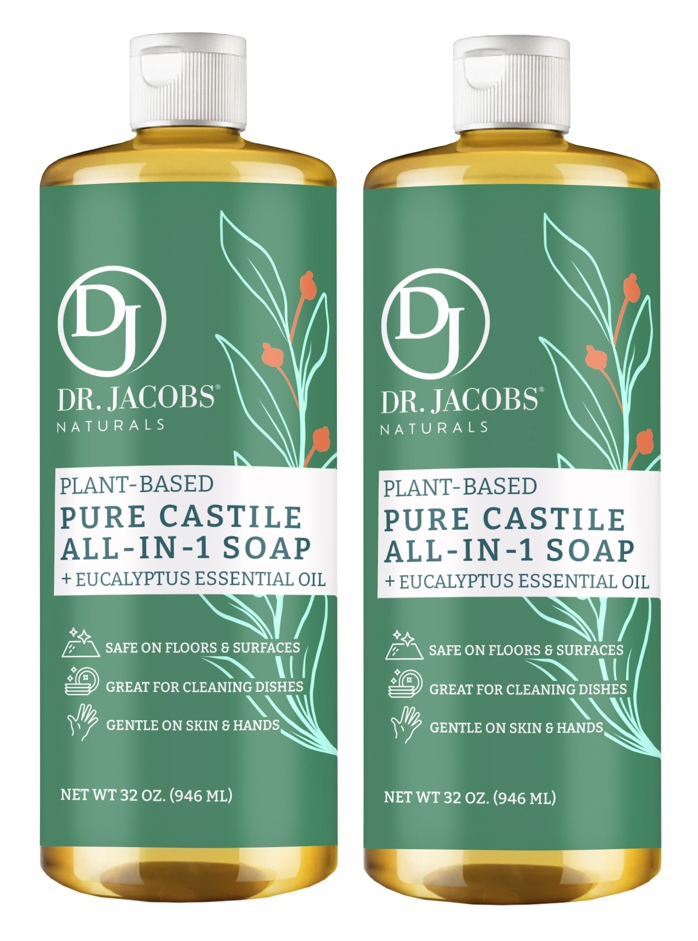 Dr. Jacobs Naturals, Eucalyptus All in 1 Castile Soap - Thin Formula 32oz