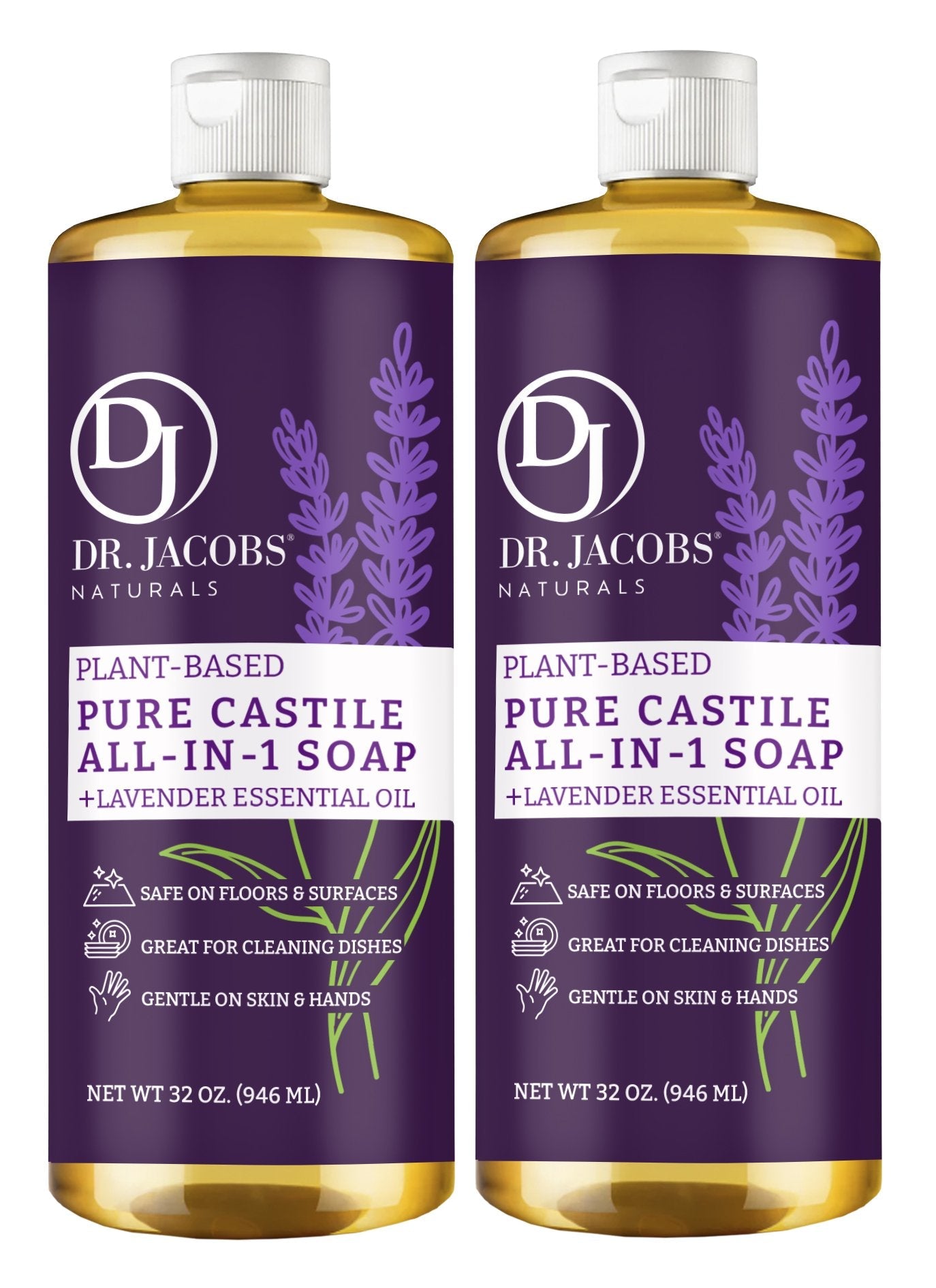 Dr. Jacobs Naturals, Lavender All in 1 Castile Soap - Thin Formula 32 oz