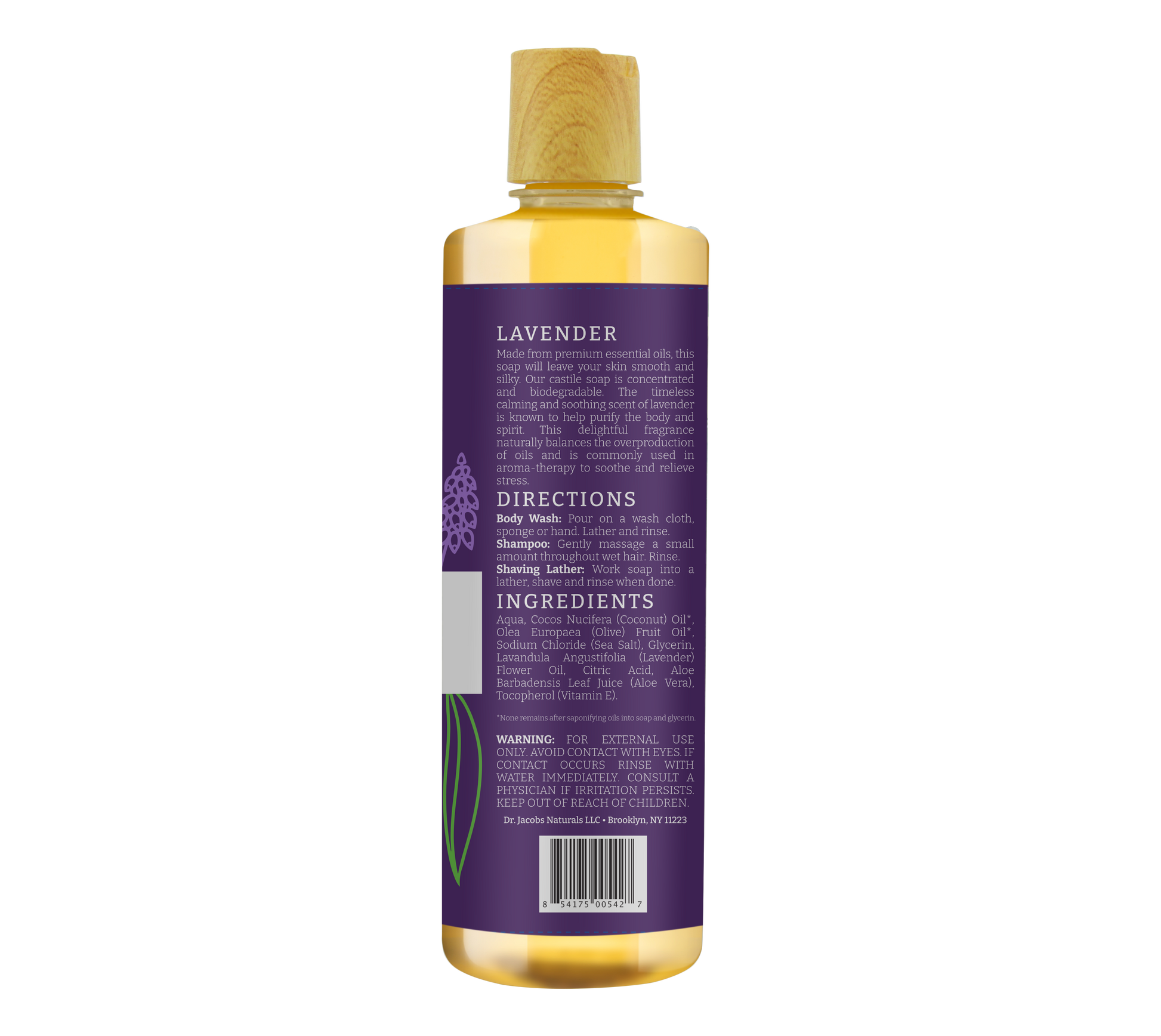Dr. Jacobs Naturals, Lavender Castile Body Wash