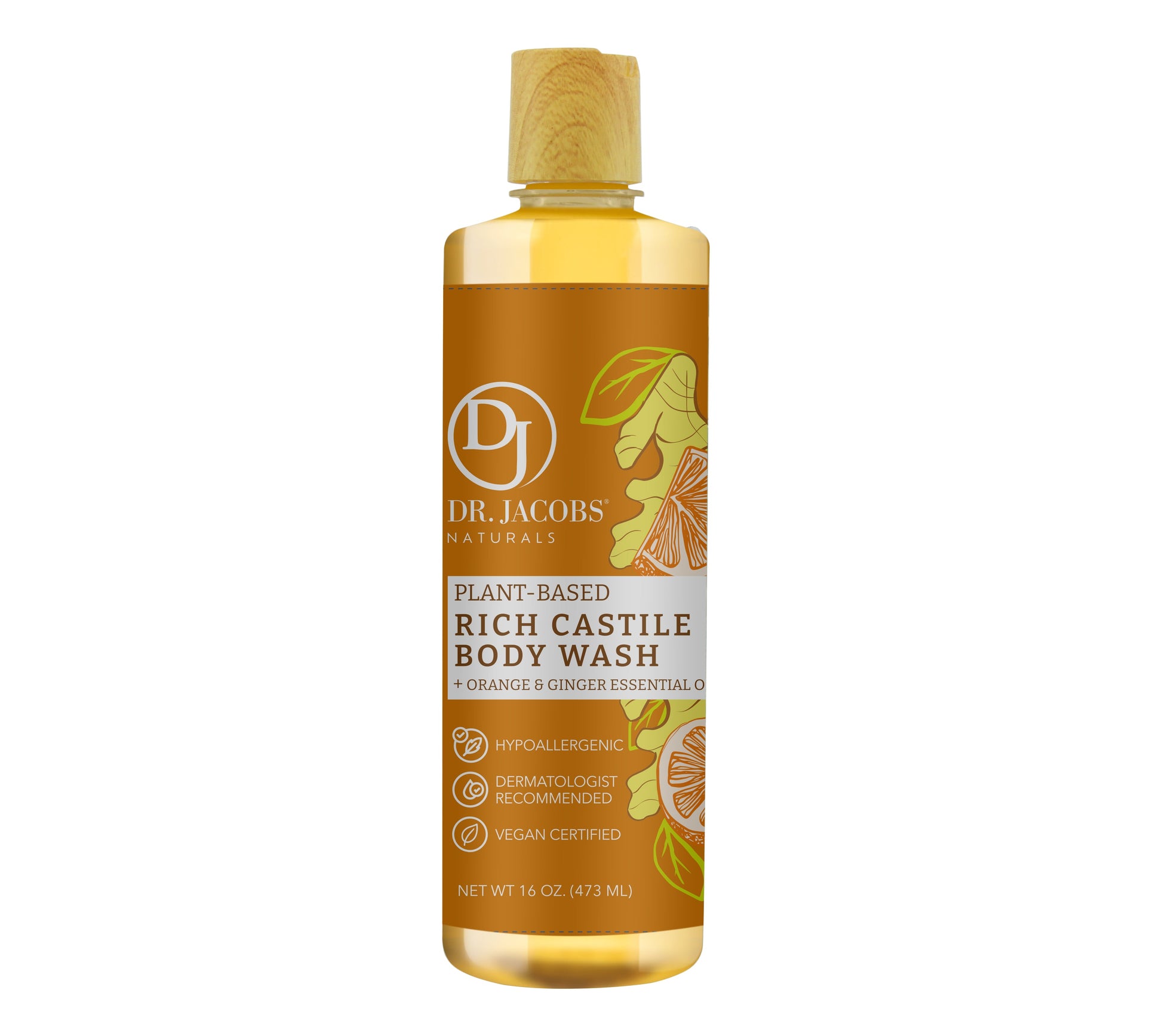 Dr. Jacobs Naturals, Orange & Ginger Castile Body Wash