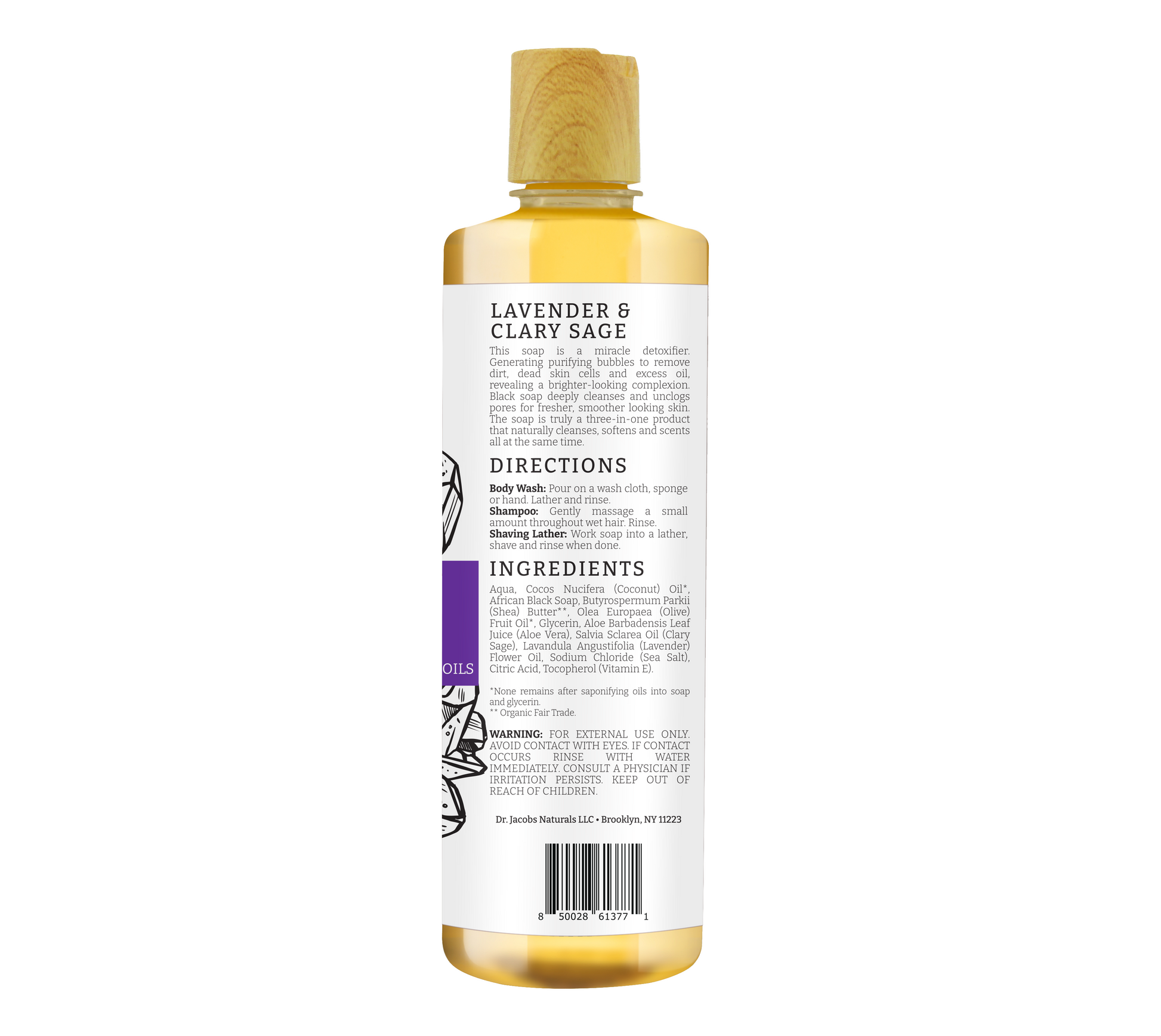 Dr. Jacobs Naturals, Black Soap Lavender & Sage