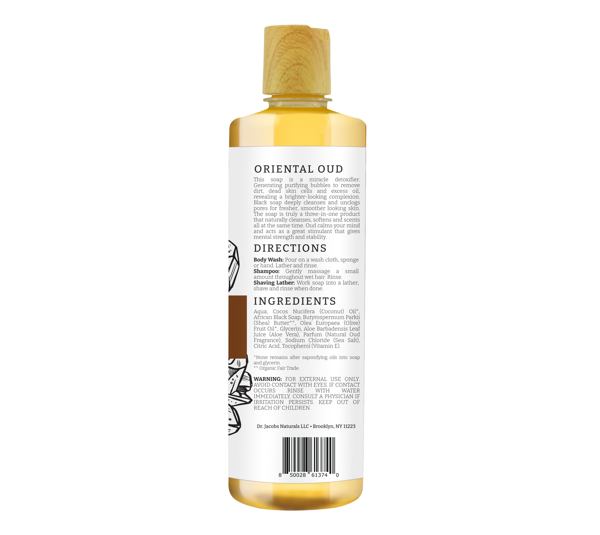 Dr. Jacobs Naturals, Black Soap Oriental Oud 32oz