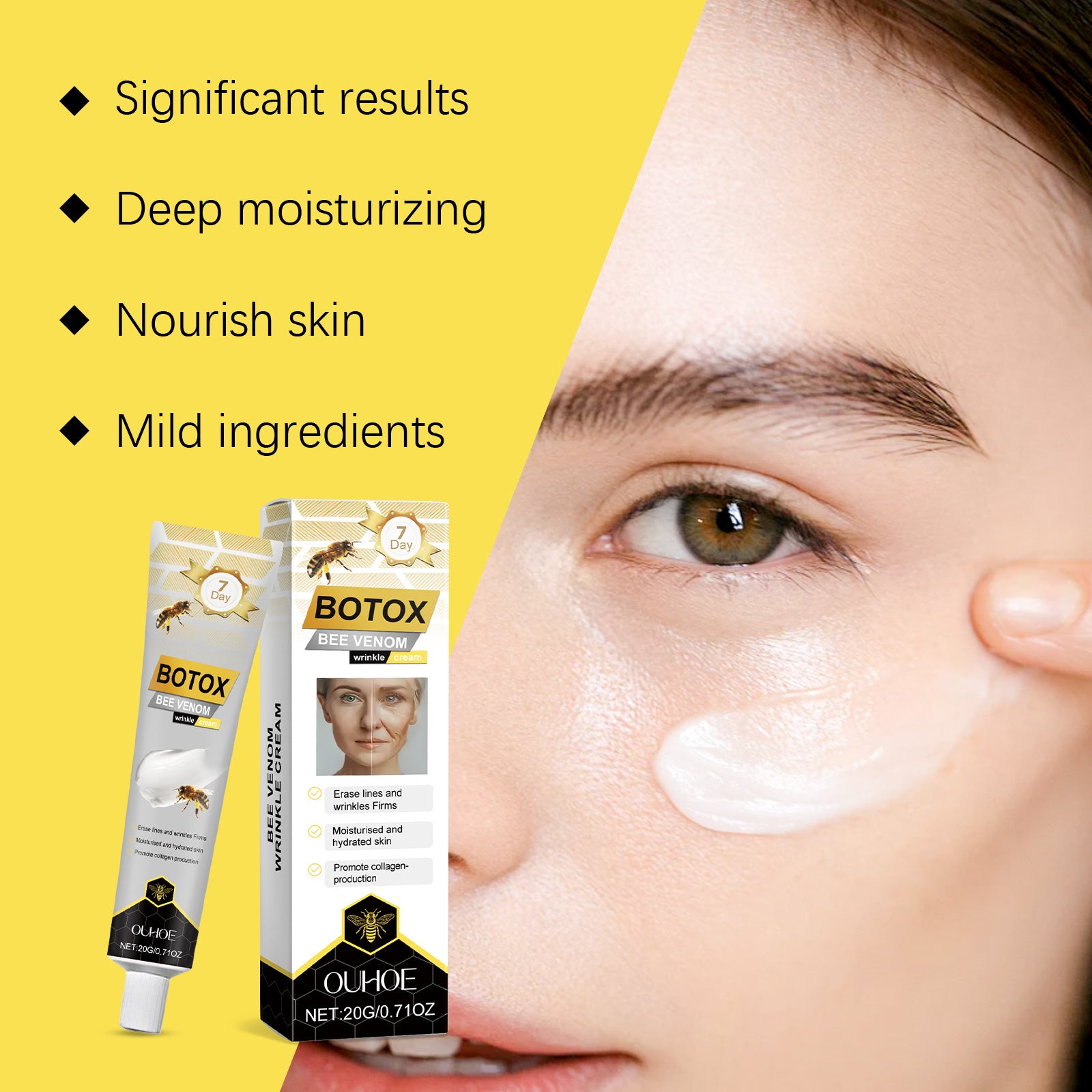 OUHOE Bee Venom Firming Cream Moisturizing, Hydrating, Brightening, Firming And Supple Skin Care Moisturizing Cream