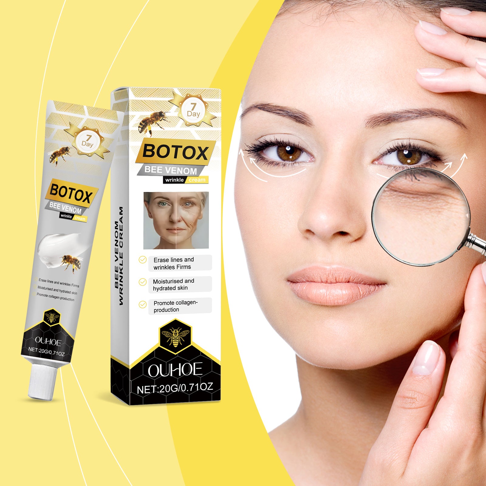 OUHOE Bee Venom Firming Cream Moisturizing, Hydrating, Brightening, Firming And Supple Skin Care Moisturizing Cream