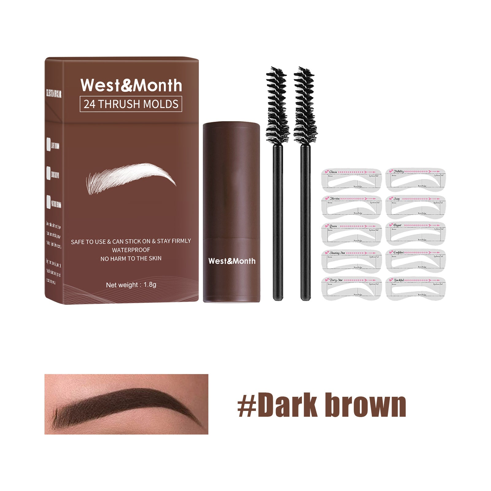 West&Month Seal Eyebrow Powder Lazy Eyebrow Stamp Powder Set -  Is Long-lasting, Waterproof, Sweatproof, Non-flamming, And Non-smudging