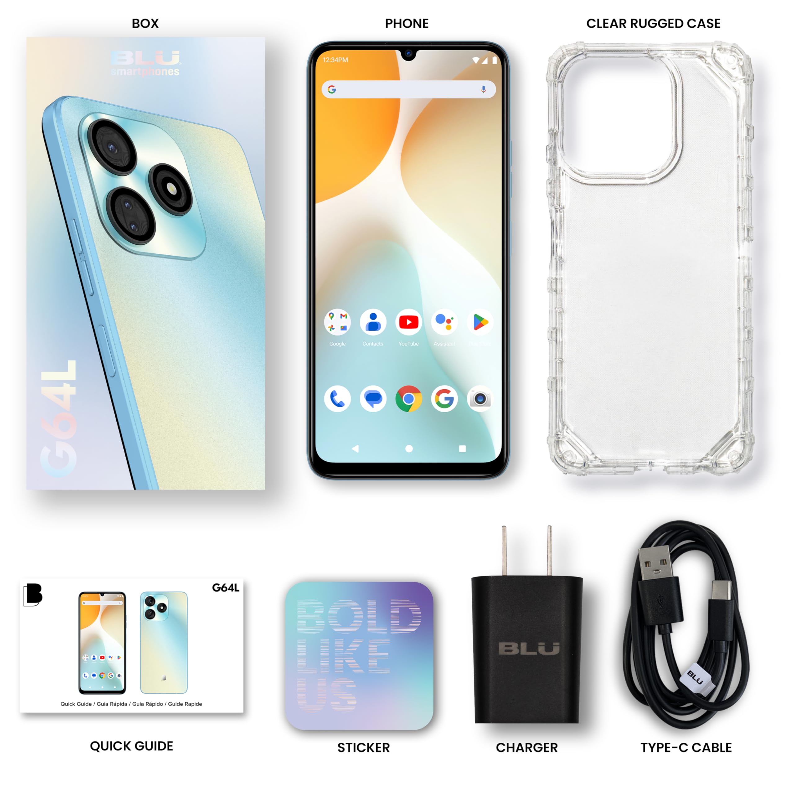 BLU G64L Unlocked  128/4GB Triple 13MP Main Camera  - US Version