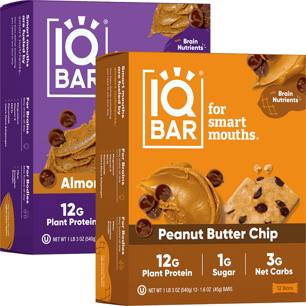 IQBAR Almond Butter Chip & Peanut Butter Chip (24 Bars)