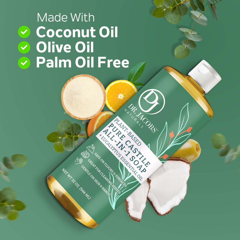 Dr. Jacobs Naturals, Eucalyptus All in 1 Castile Soap - Thin Formula 32oz
