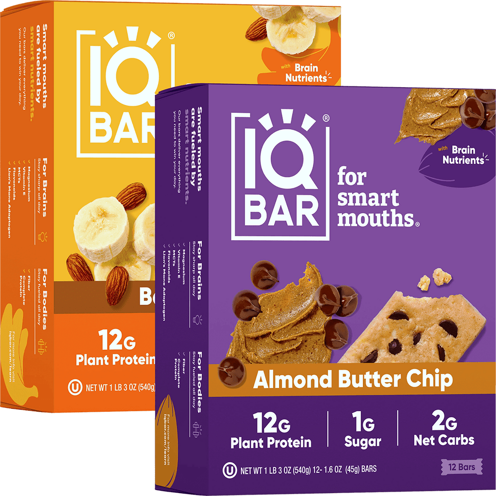 IQBAR Almond Butter Chip & Banana Nut (24 Bars)