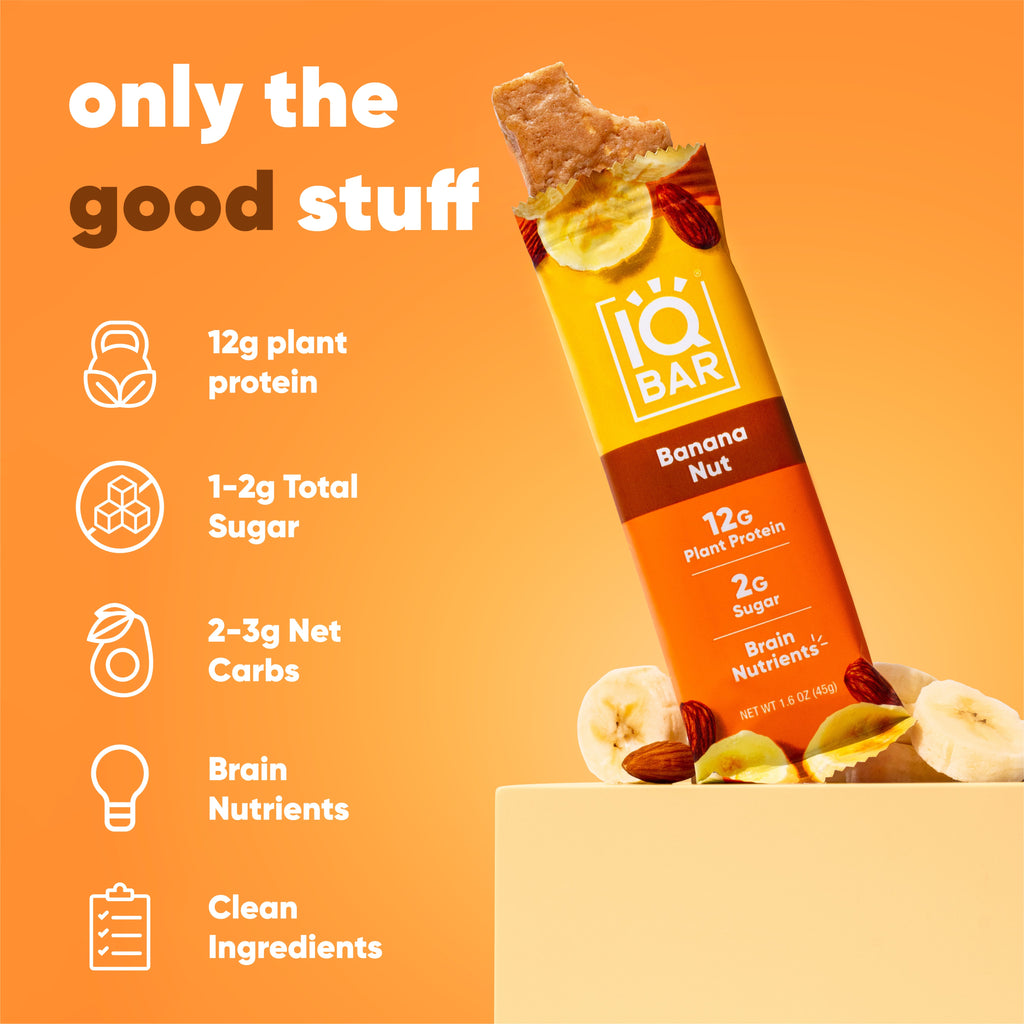 IQBAR Almond Butter Chip & Banana Nut (24 Bars)