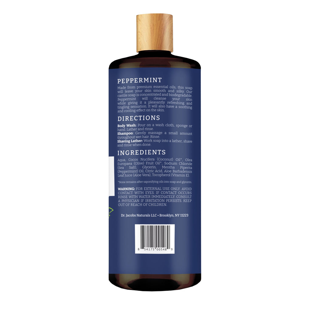 Dr. Jacobs Naturals Peppermint Castile Body Wash