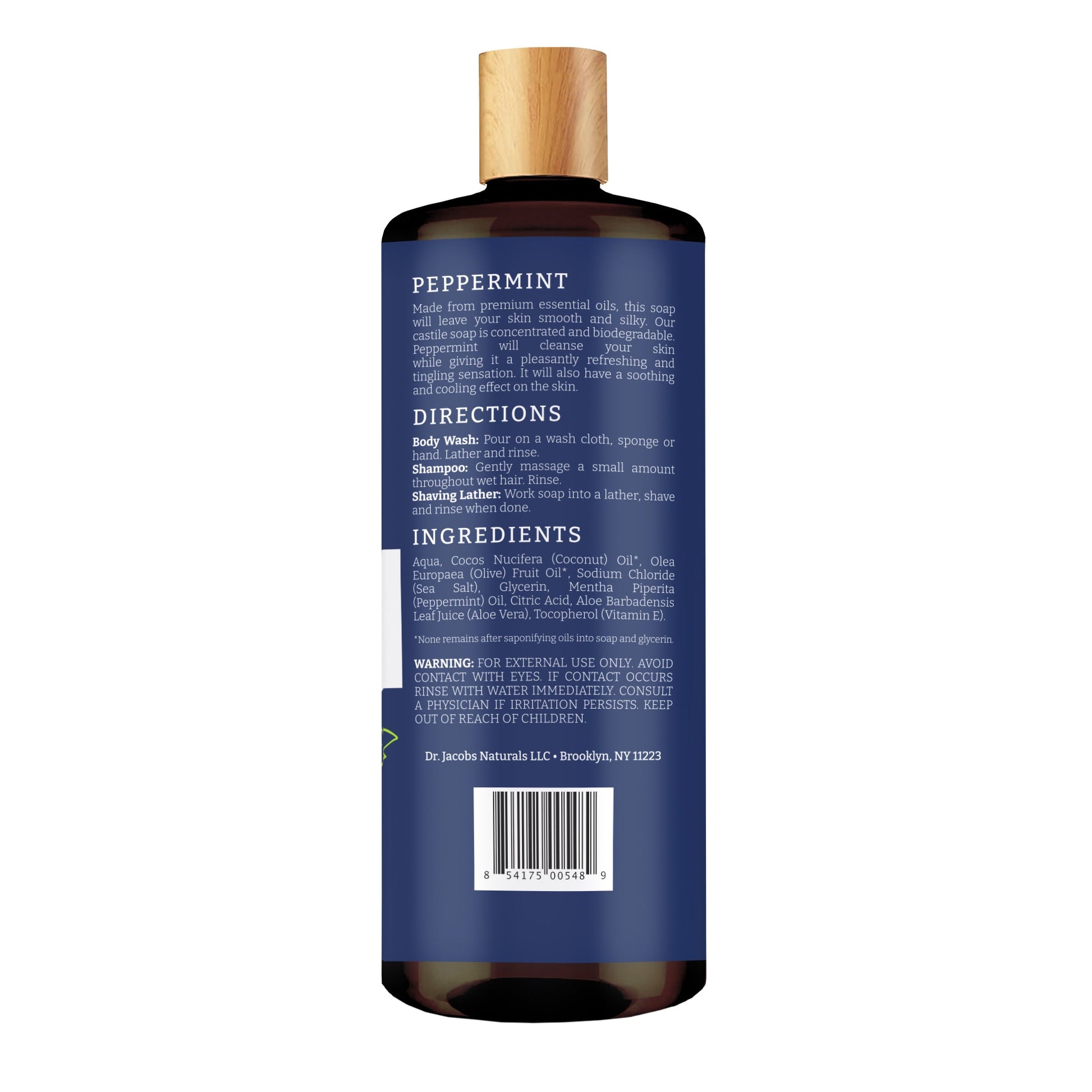 Dr. Jacobs Naturals Peppermint Castile Body Wash