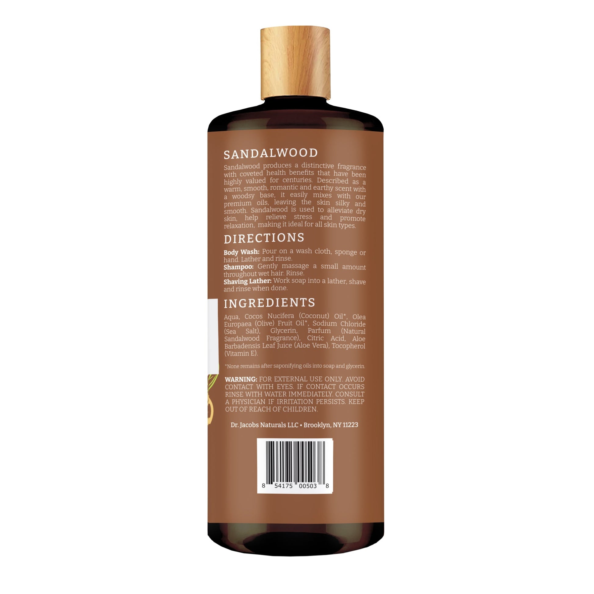 Dr. Jacobs Naturals Sandalwood Castile Body Wash