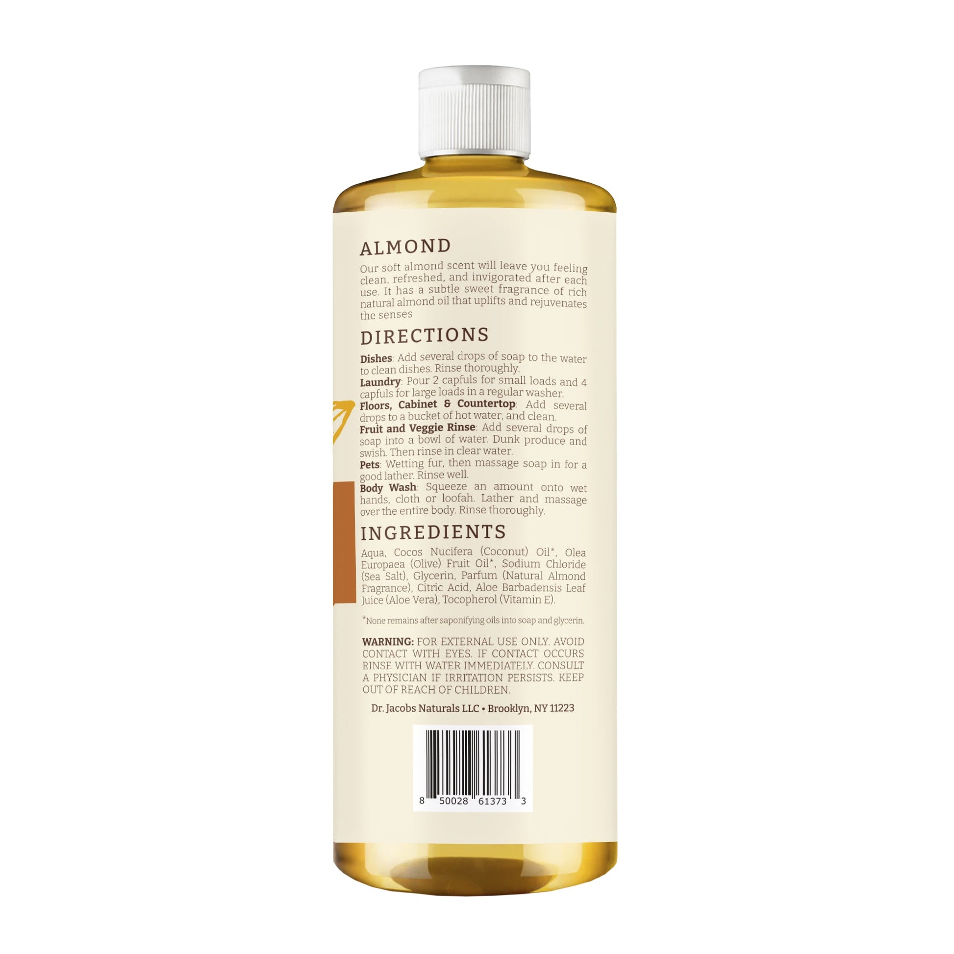 Dr. Jacobs Naturals, Almond All in 1 Castile Soap - Thin Formula