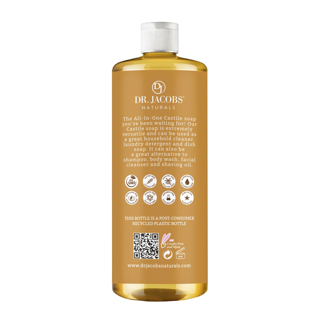 Dr. Jacobs Naturals, Orange & Ginger All in 1 Castile Soap - Thin Formula 32oz