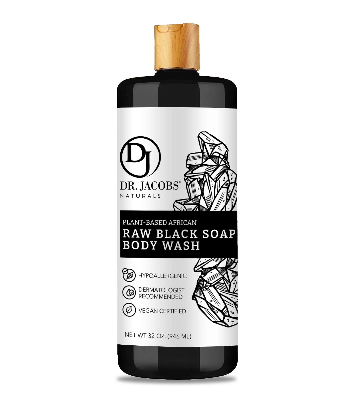 Dr. Jacobs Naturals Raw Black Soap 32oz