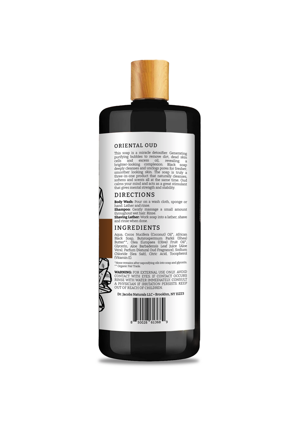 Dr. Jacobs Naturals, Black Soap Oriental Oud 32oz