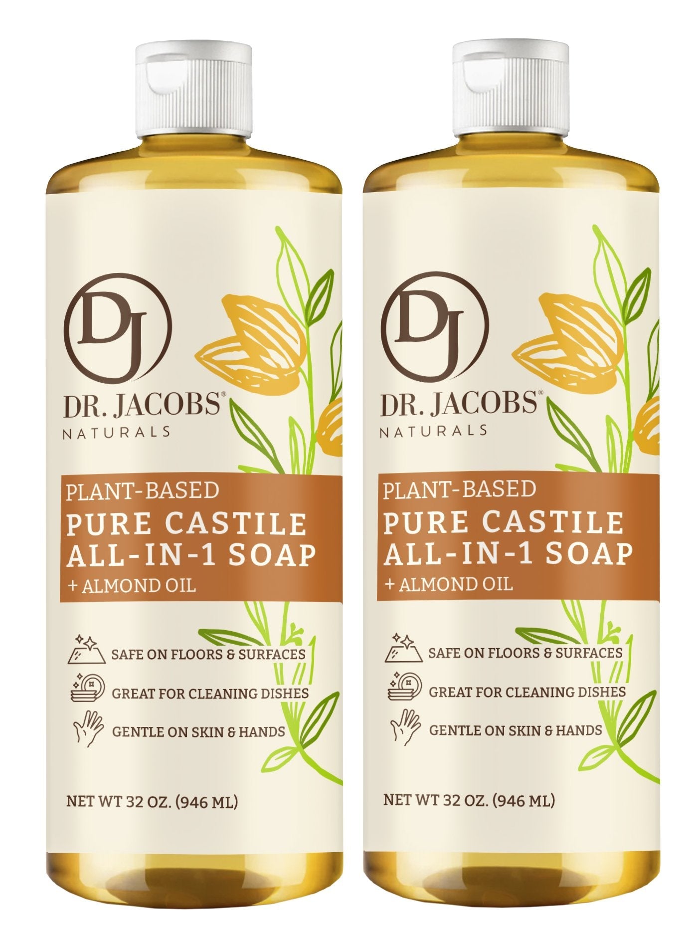 Dr. Jacobs Naturals, Almond All in 1 Castile Soap - Thin Formula