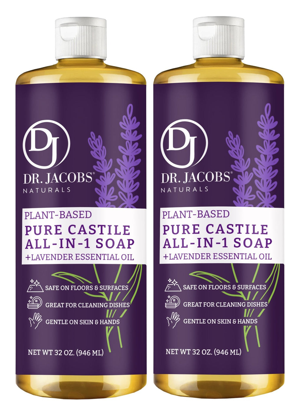 Dr. Jacobs Naturals, Lavender All in 1 Castile Soap - Thin Formula 32 oz