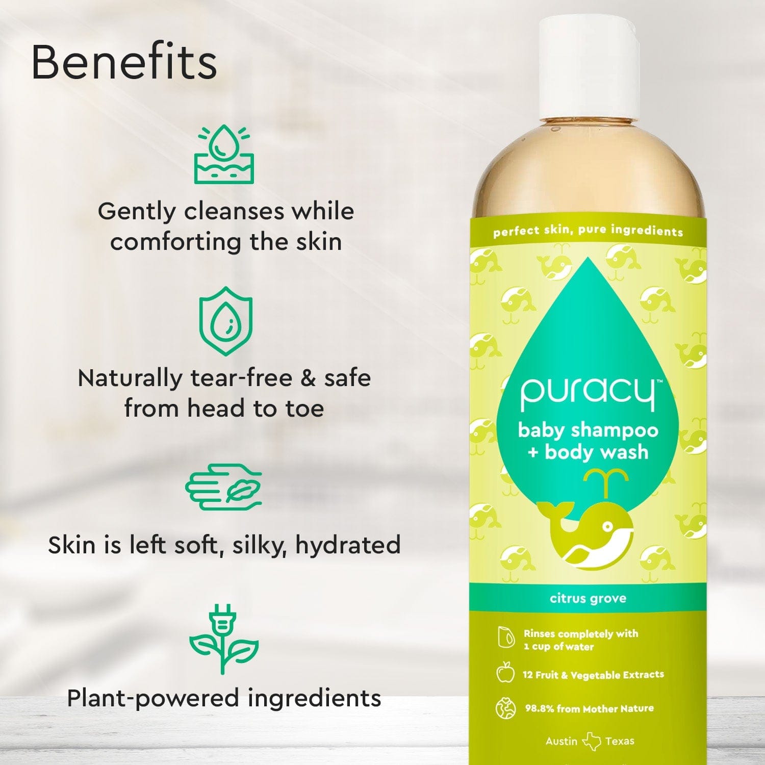 Puracy Baby Shampoo & Body Wash (Tear-Free)