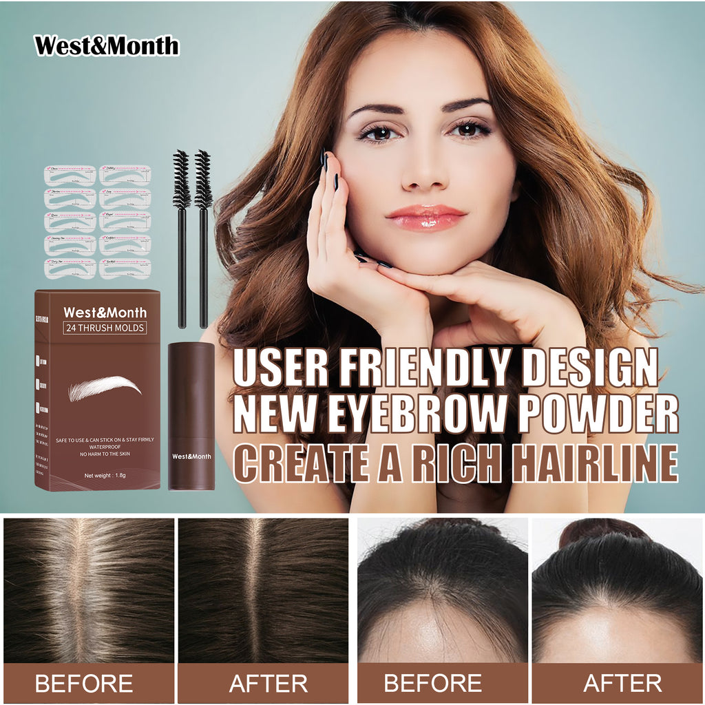 West&Month Seal Eyebrow Powder Lazy Eyebrow Stamp Powder Set -  Is Long-lasting, Waterproof, Sweatproof, Non-flamming, And Non-smudging