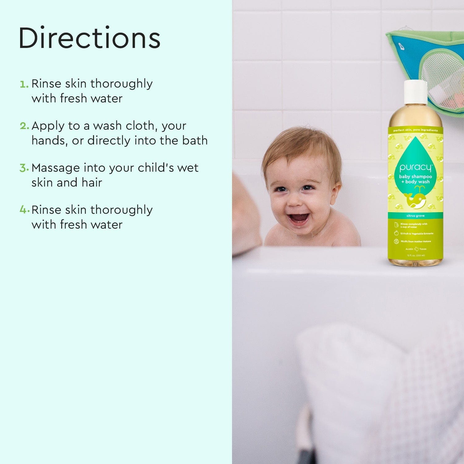 Puracy Baby Shampoo & Body Wash (Tear-Free)