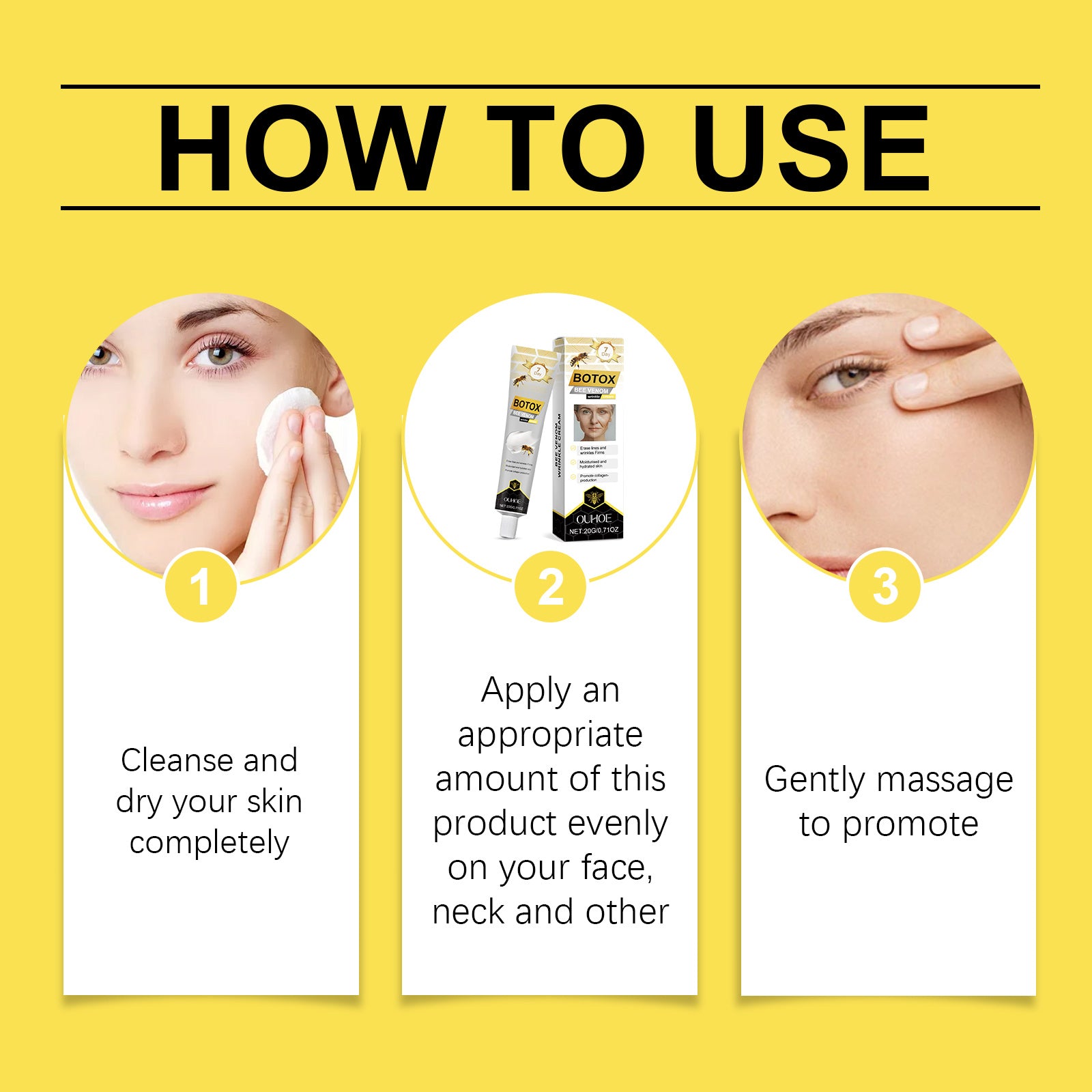 OUHOE Bee Venom Firming Cream Moisturizing, Hydrating, Brightening, Firming And Supple Skin Care Moisturizing Cream