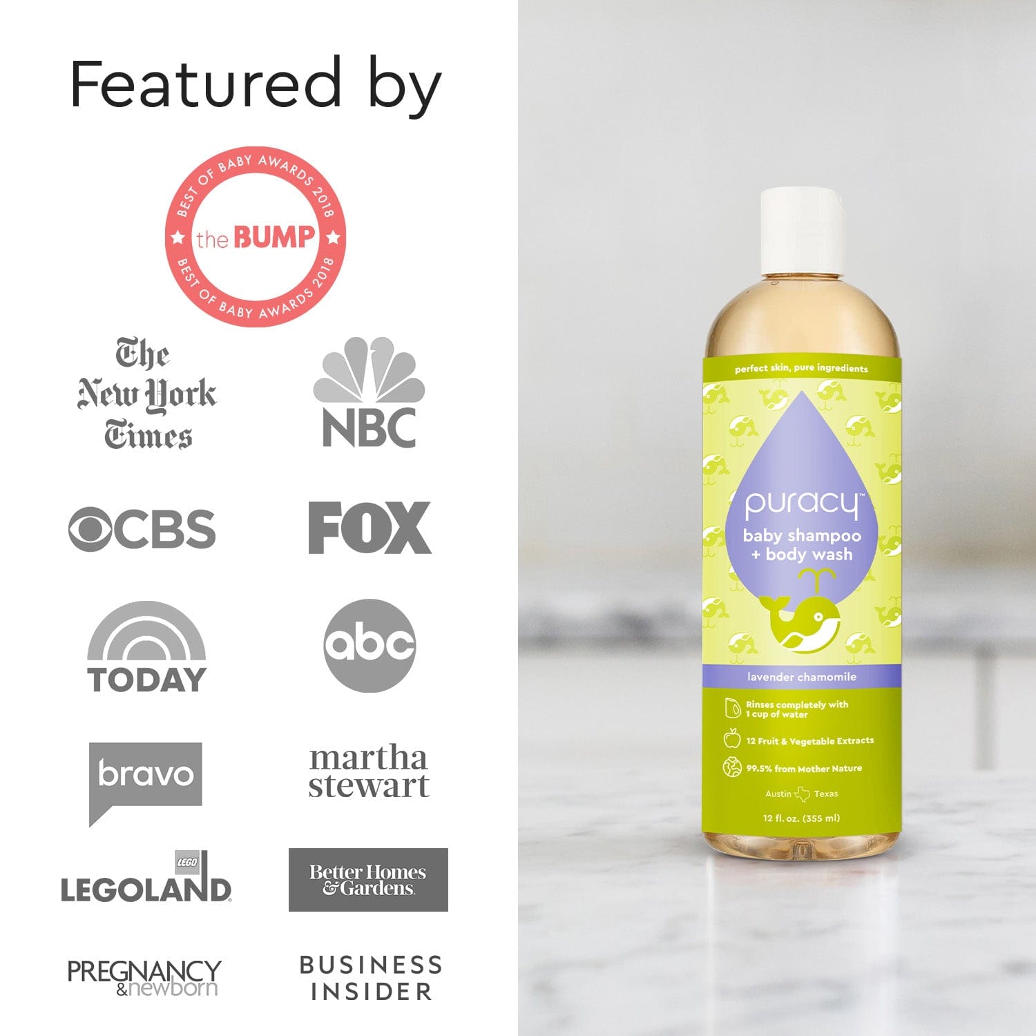 Puracy Baby Shampoo & Body Wash (Tear-Free)