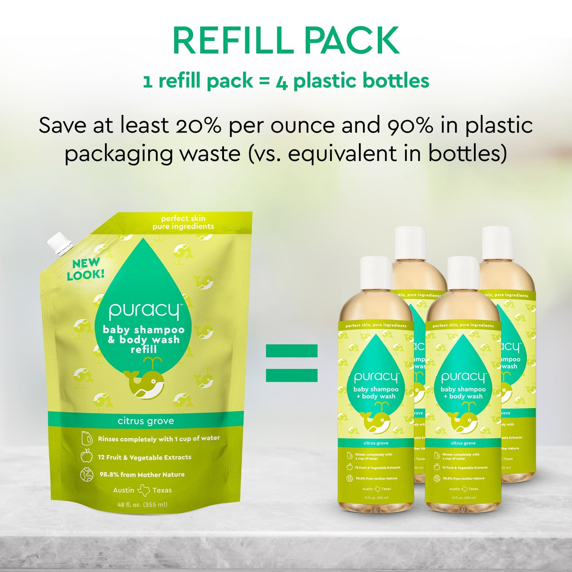 Puracy Baby Shampoo & Body Wash (Tear-Free)